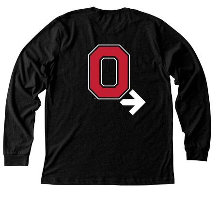 Team Buckeye Pelotonia Bikers 2026, a Black Heather Premium Long Sleeve Tee (back-view)