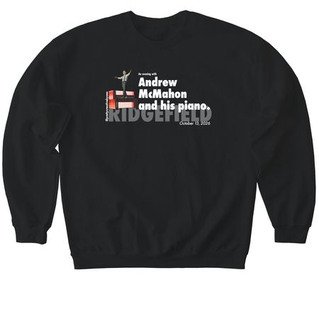 AM & Piano Tour - Ridgefield, a Black Softstyle Crewneck Sweatshirt