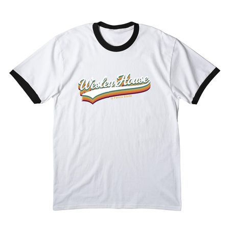 2026 Ferris State Wesley House, a White/ Jet Black Cotton Ringer Tee
