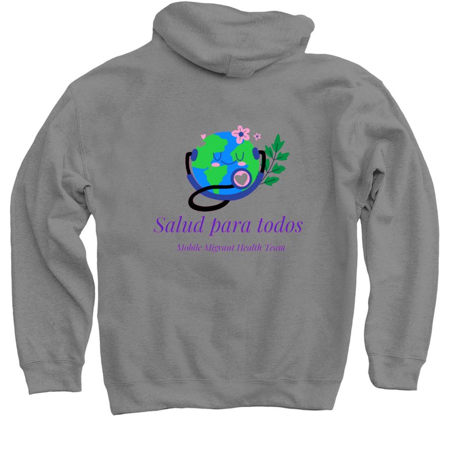 Mobile Migrant Health Team, a Charcoal Pullover Hoodie (back-view)