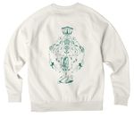 Limited Edition Green & White, a White Sand Allmade Organic CVC Crewneck Sweatshirt (back-view)