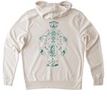 Limited Edition Green & White, a White Sand Allmade Organic French Terry Pullover Hoodie (back-view)