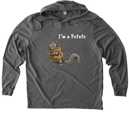 I?m a Potato, a Aluminum Grey Allmade Eco Triblend Hoodie Tee