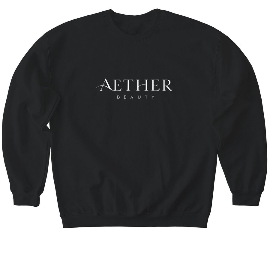 Aether Beauty Logo, a Black Softstyle Crewneck Sweatshirt