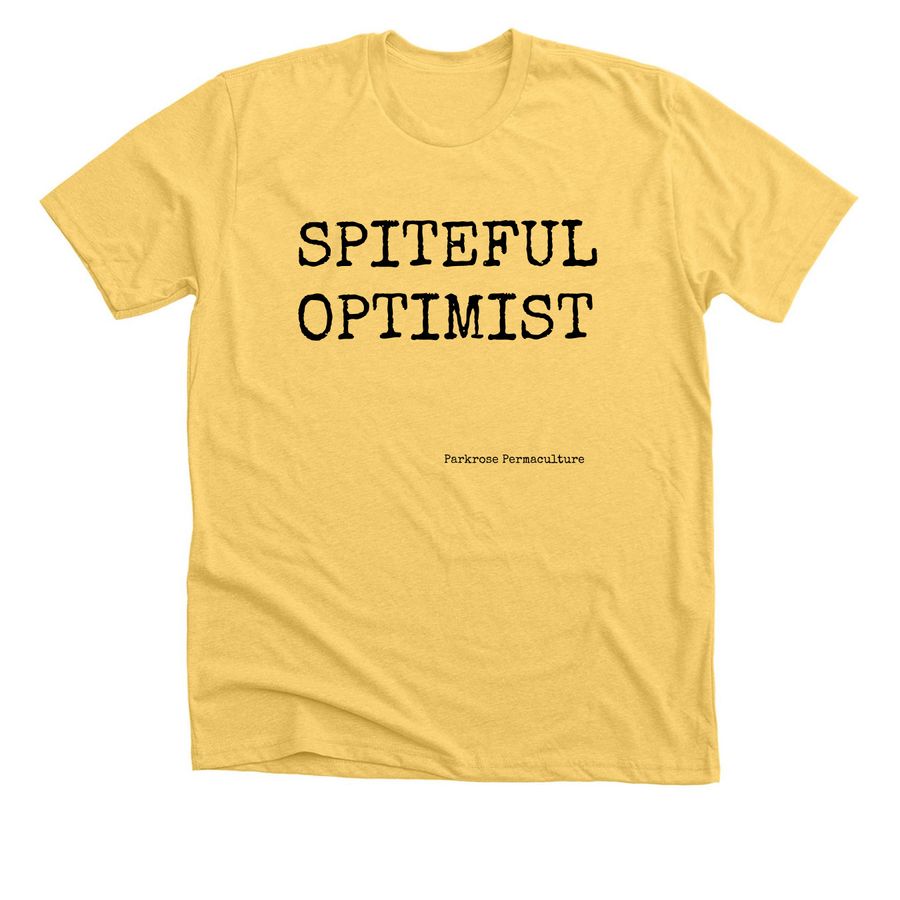 Spiteful Optimist, a Heather Yellow Gold Premium Unisex Tee