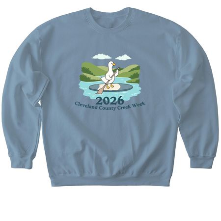 Goose on the Loose (for Clean Water), a Stone Blue Softstyle Crewneck Sweatshirt