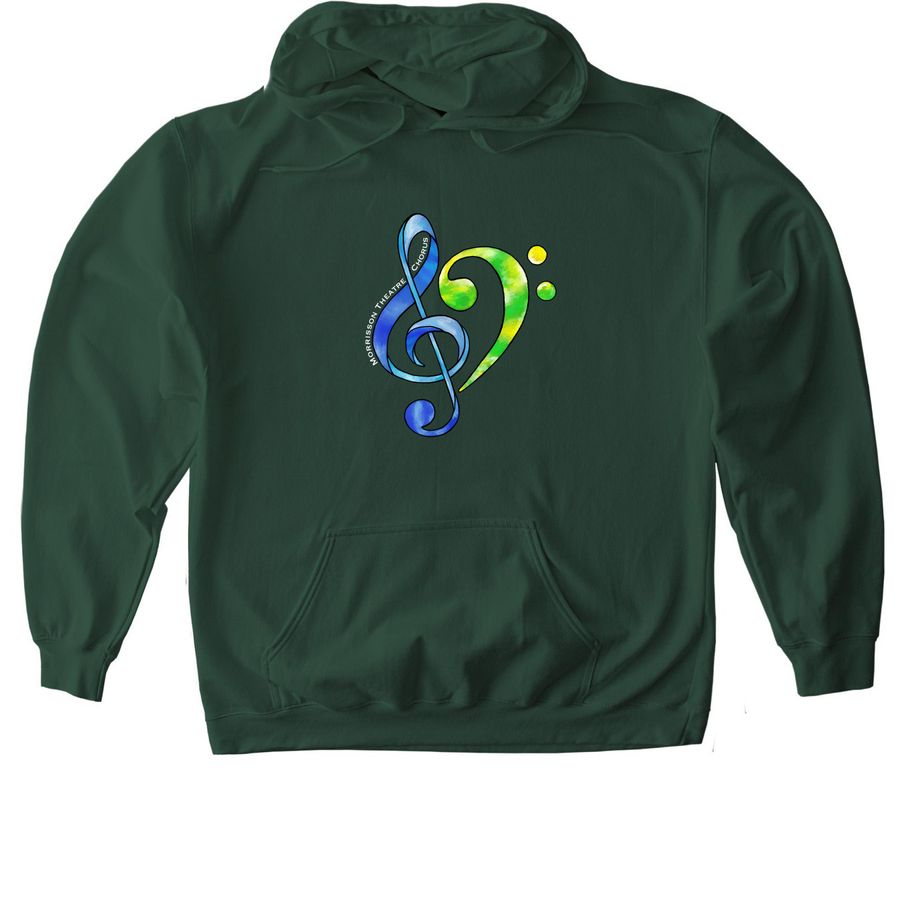 Morrisson Theatre Chorus color hoodie, a Forest Green Softstyle Pullover Hoodie