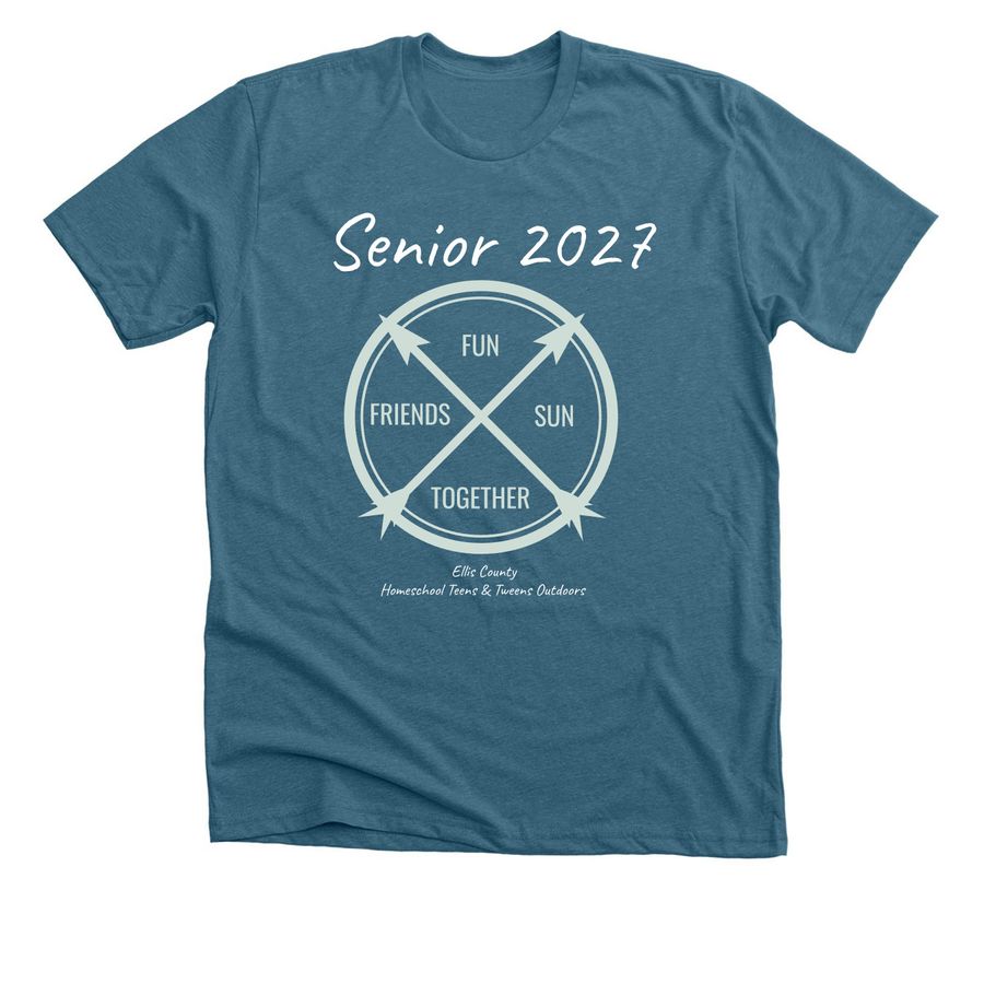 Senior 2027 Shirt, a Heather Deep Teal Premium Unisex Tee