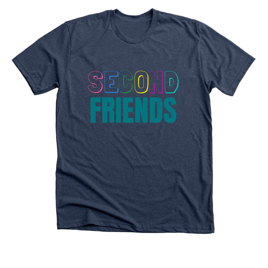 Second Friends Color, a Heather Navy Premium Unisex Tee