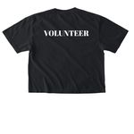 Volunteer&nbsp;, a Black Comfort Colors Boxy Tee (back-view)