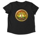 Thriving - A State of Being, a Space Black Allmade Eco Triblend Women?s Scoop Neck Tee (back-view)