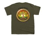 Thriving - A State of Being, a Military Green Youth Unisex Tee (back-view)
