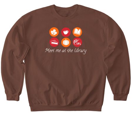 Meet me at the library, a Cocoa Softstyle Crewneck Sweatshirt