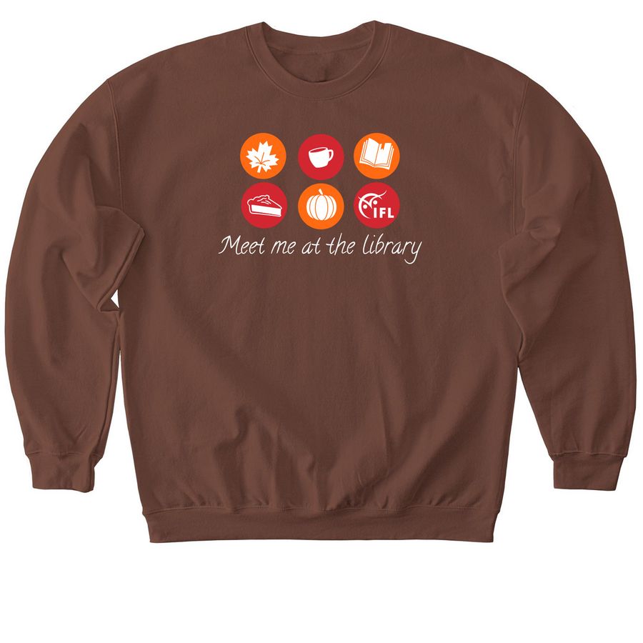 Meet me at the library, a Cocoa Softstyle Crewneck Sweatshirt