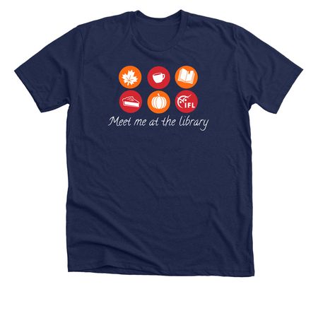 Meet me at the library, a Solid Navy Blend Premium Unisex Tee
