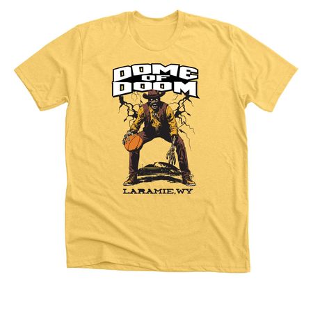 DOME OF DOOM, a Heather Yellow Gold Premium Unisex Tee