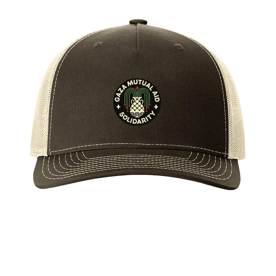 Support Palestinian Pottery Heritage, a Chocolate Chip/ Birch Printed Five-Panel Trucker Cap