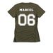 Team18Cats06, a Military Green Women's Slim Fit Tee (back-view)