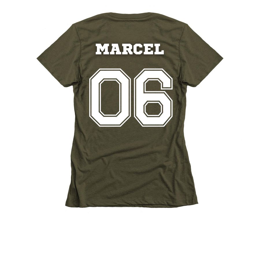 Team18Cats06, a Military Green Women's Slim Fit Tee