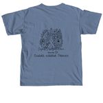 Aurora Princess Warrior - CDH Awareness, a Blue Jean Comfort Colors Unisex Tee (back-view)
