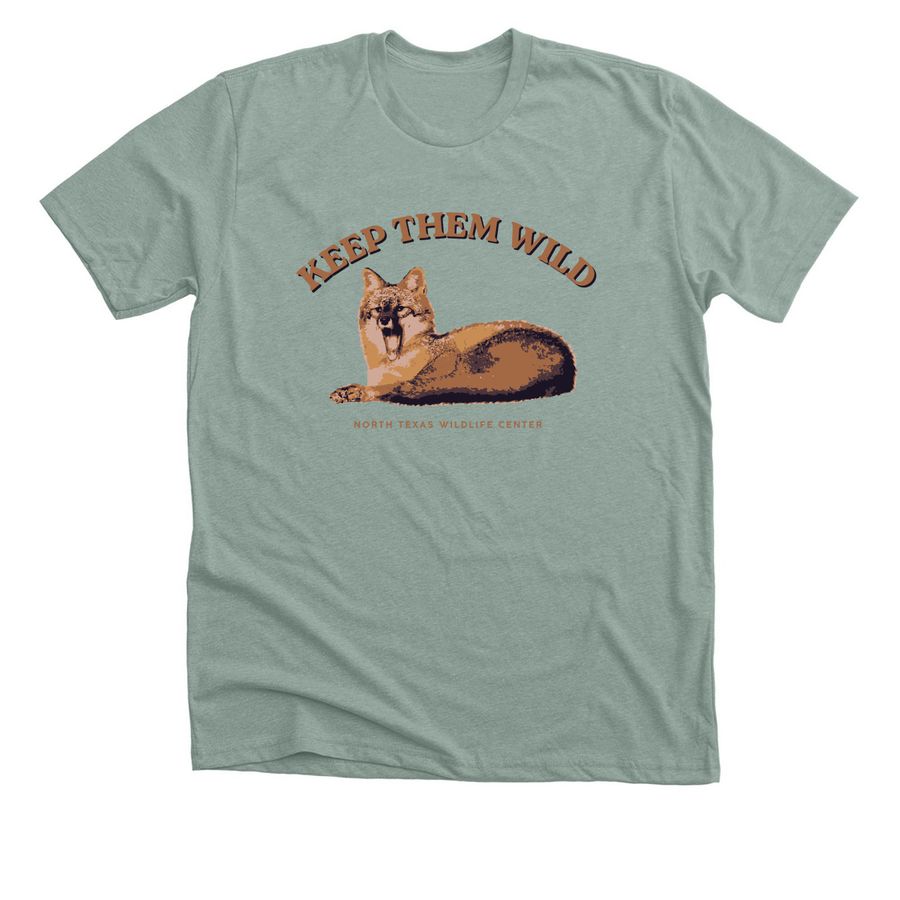 Keep them Wild Fox Edition, a Heather Sage Premium Unisex Tee