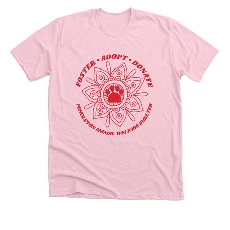 PAWS Mandala Tee, a Heather Pink Premium Unisex Tee