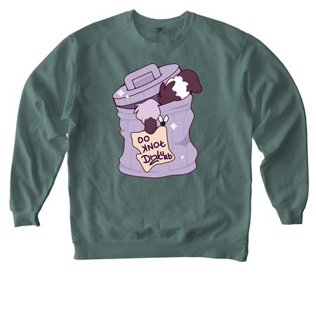 Do Knot Dizturb Racoon Bin, a Blue Spruce Comfort Colors Crewneck Sweatshirt