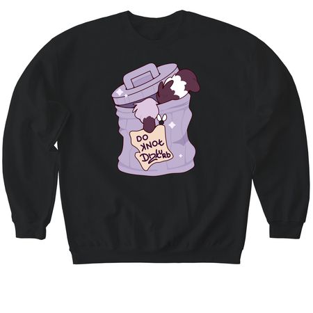 Do Knot Dizturb Racoon Bin, a Black Softstyle Crewneck Sweatshirt