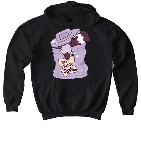 Do Knot Dizturb Racoon Bin, a Black Softstyle Youth Pullover Hoodie