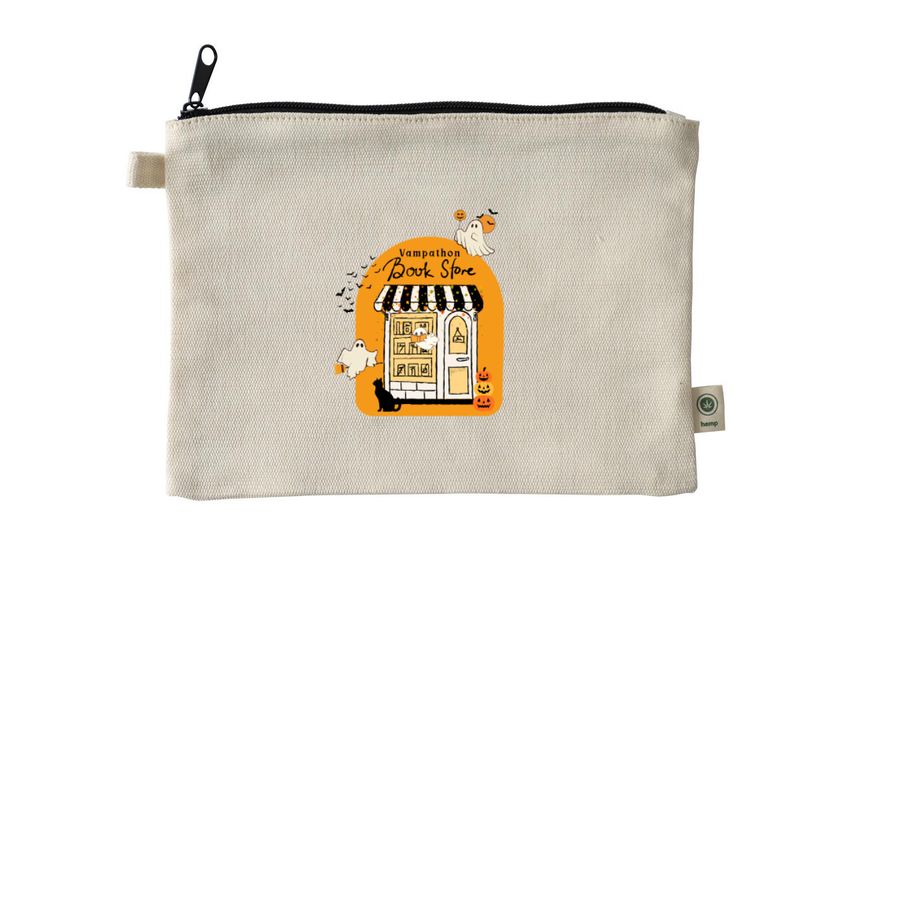 Vampathon Bookstore Pouch, a Natural 9"x7" Hemp Blend Pouch