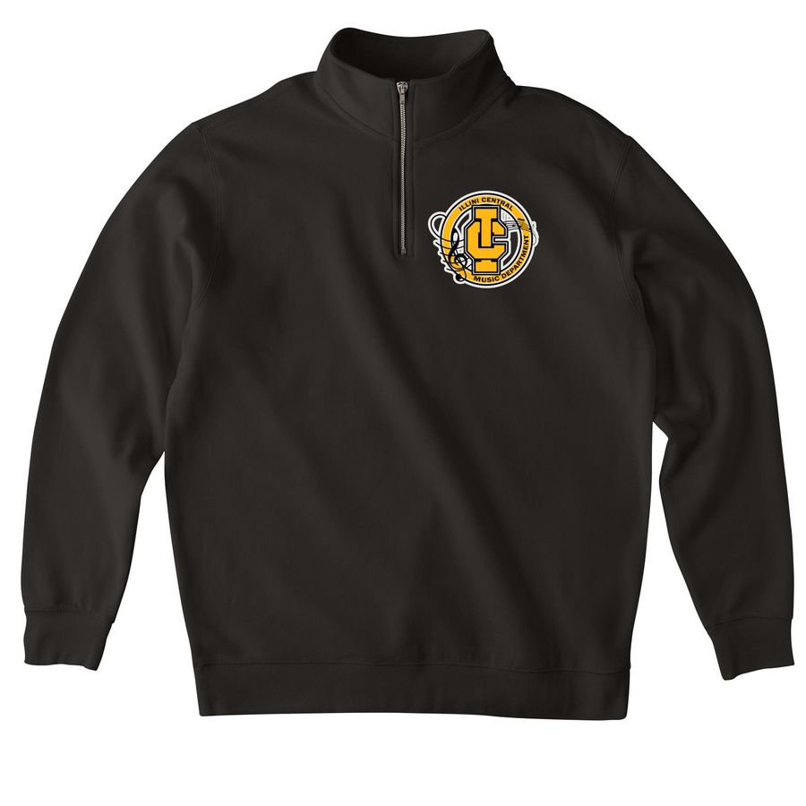 Music Dept Quarter & Full Zip, a Black Midweight Quarter Zip Pullover