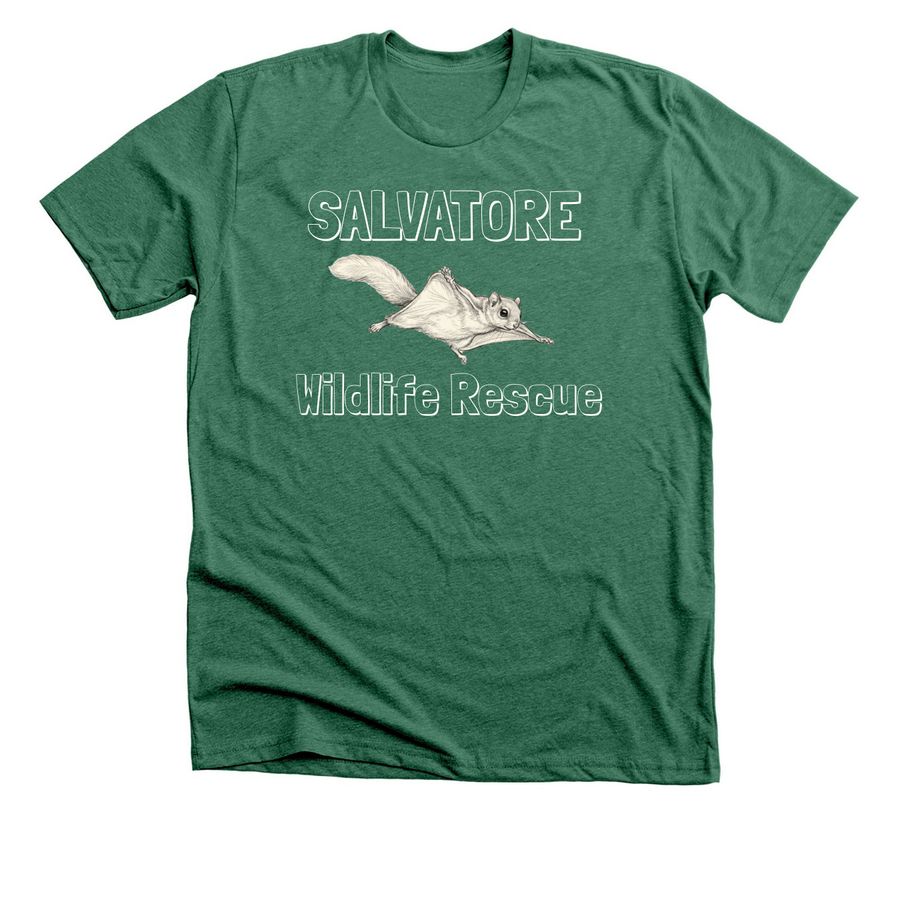 Flying Squirrel, a Heather Grass Green Premium Unisex Tee