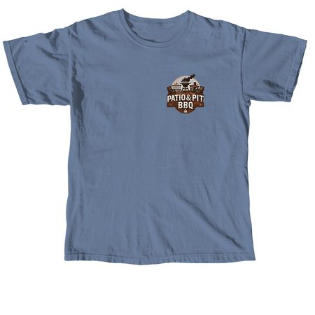 Patio & Pit BBQ, a Blue Jean Comfort Colors Unisex Tee