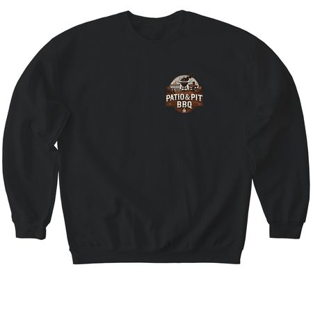 Patio & Pit BBQ, a Black Softstyle Crewneck Sweatshirt