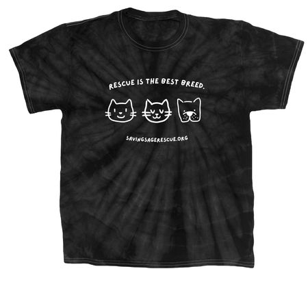 Rescue is the Best Breed., a Black Classic Tie Dye Tee