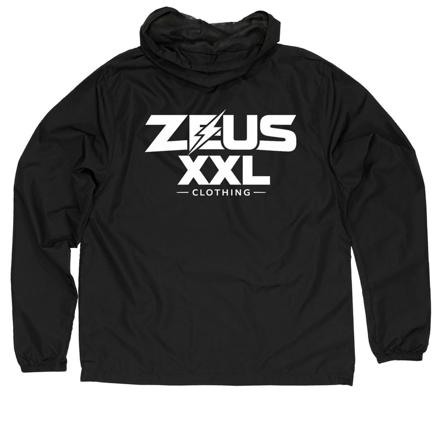 New Zeusxxl Quarter Windbreaker, a Black Quarter-Zip Windbreaker (back-view)