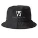 MCYJ White Logo Bucket Hat, a Black Printed Bucket Hat