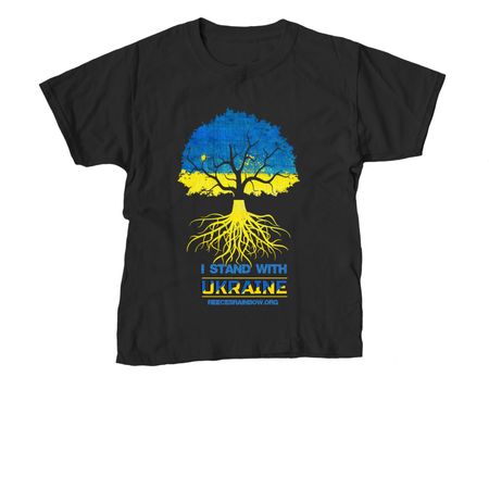 Ukraine Tree, a Black Youth Unisex Tee