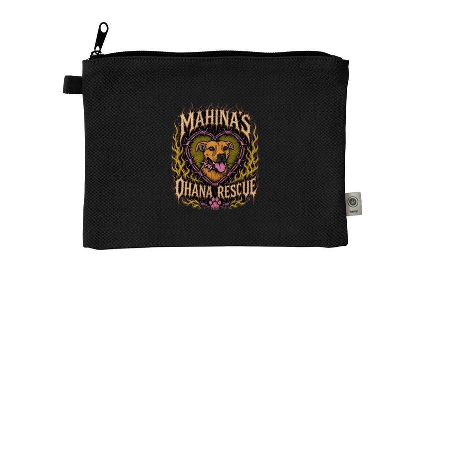 Mahina?s Ohana Rescue ?hardcore? pouches, a Black 9"x7" Hemp Blend Pouch