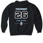 Saint-Gabriel Player Hoodie, a Black Gildan Softstyle Pullover Hoodie (back-view)