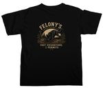 Felony's Landscaping Co, a Black Comfort Colors Unisex Tee (back-view)