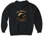 Felony's Landscaping Co, a Black Gildan Softstyle Pullover Hoodie (back-view)
