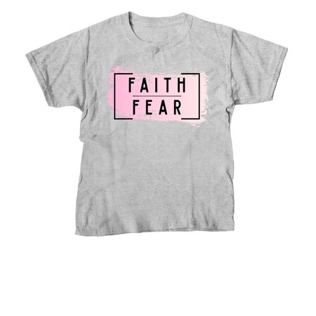 Faith over Fear - Pink, a Sport Grey Youth Unisex Tee
