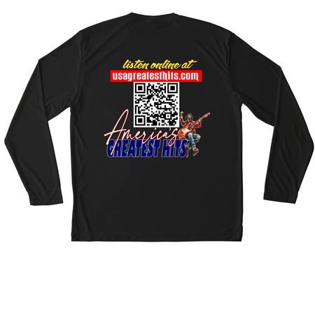 Long Sleeve AGH Jake shirt, a Black Unisex Performance Long Sleeve Tee (back-view)