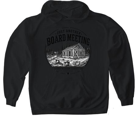 More than a board meeting., a Black Gildan Softstyle Pullover Hoodie