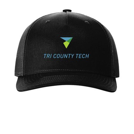 Printed TCT Logo Hat, a Black Printed Five-Panel Trucker Cap