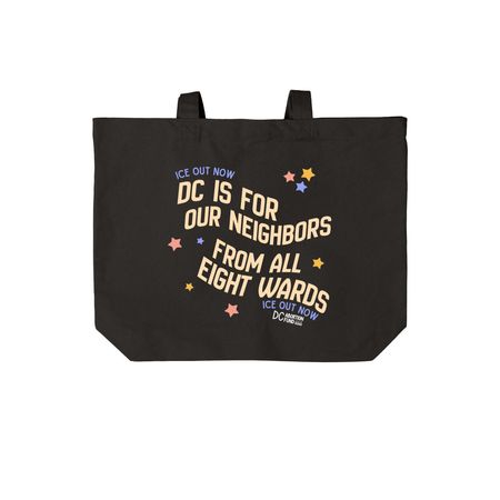 Our Neighbors Tote [Black], a Deep Black Cotton Canvas Tote Bag
