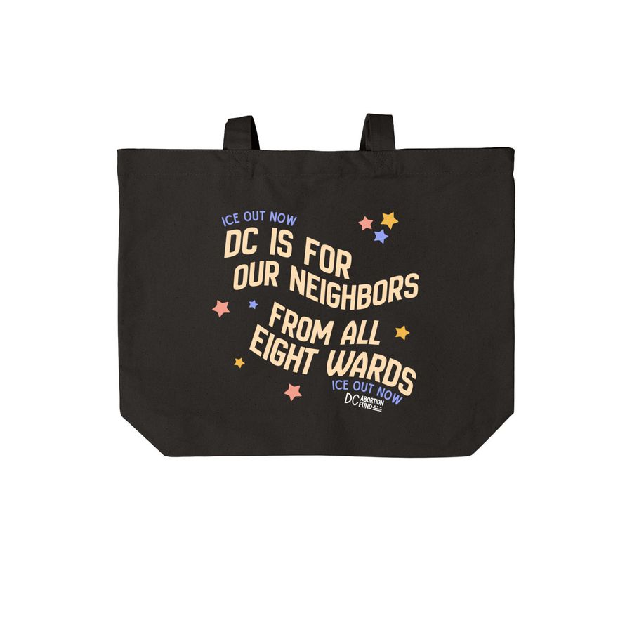 Our Neighbors Tote [Black], a Deep Black Cotton Canvas Tote Bag