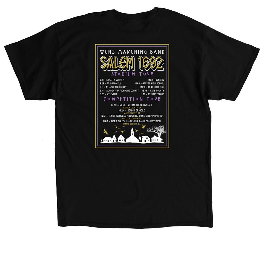 WCHS MARCHING BAND SHOW SHIRT 2026, a Black Classic Unisex Tee (back-view)