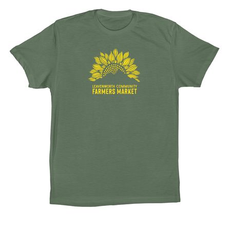 Leavenworth Market Mountain Flower Tee, a Pine Premium Cotton Tee